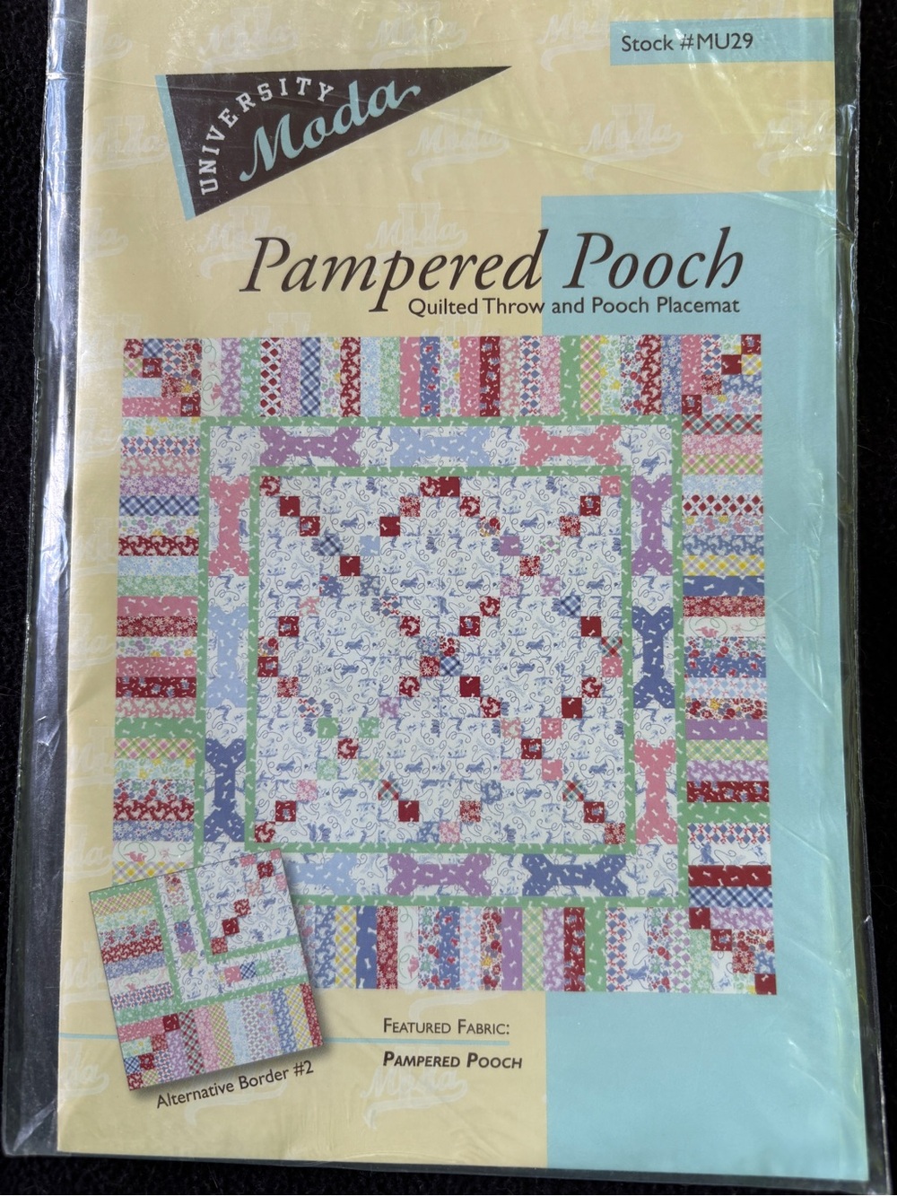 University Moda Quilted Throw and Placemat Pattern, “Pampered Pooch”